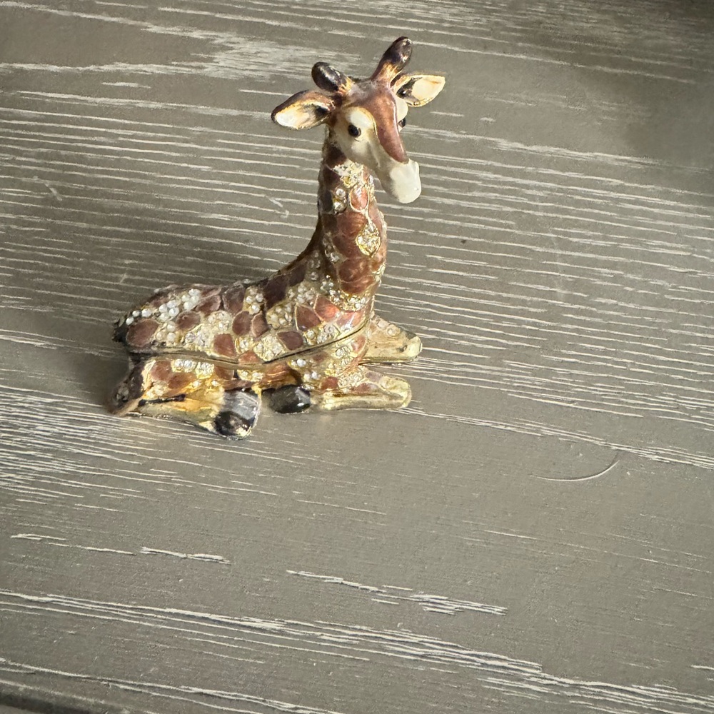 Giraffe Figurine with Gold and Brown Accents